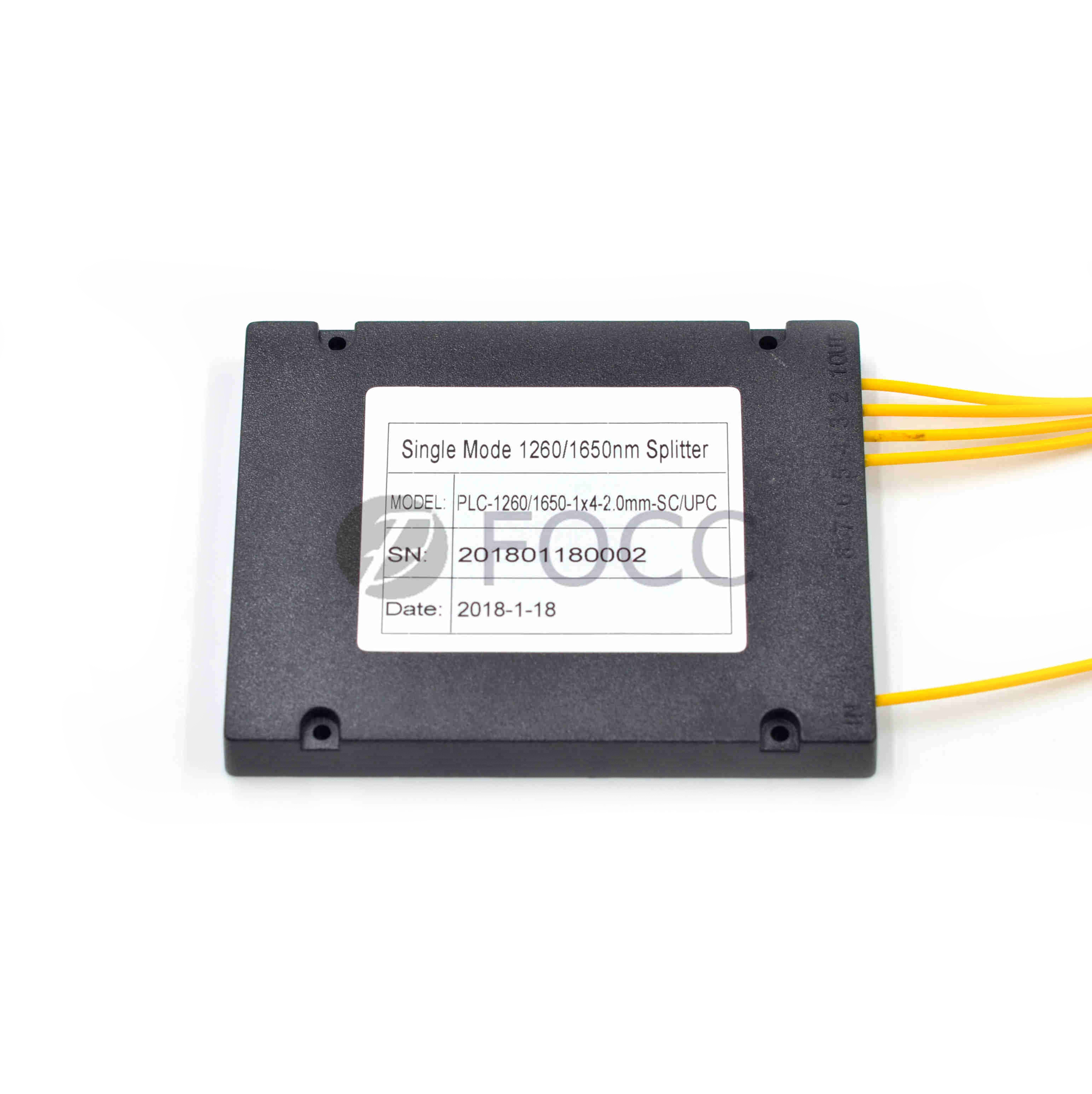 1 x 4 PLC Fiber Splitter, SplicePigtailed ABS Module, 2.0mm, SCUPC .jpg